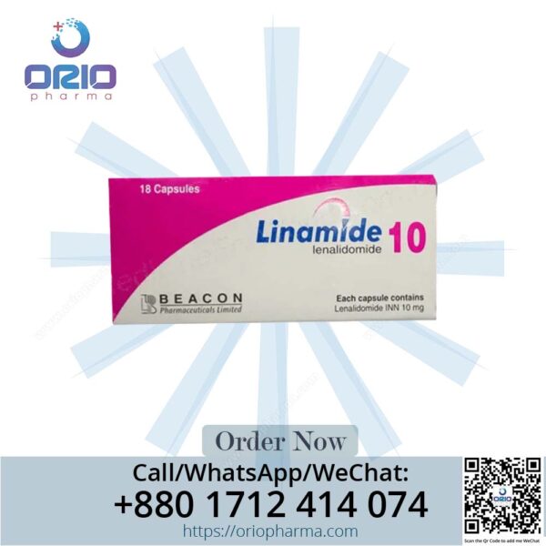 Linamide 10 mg Lenalidomide Capsules by Beacon Pharmaceuticals for multiple myeloma Orio Pharma