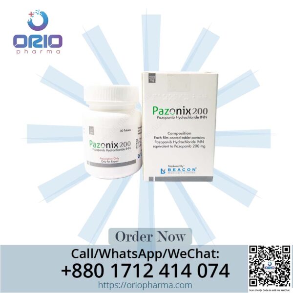Pazonix 200 mg Pazopanib Tablets by Beacon Pharmaceuticals for cancer treatment Orio Pharma