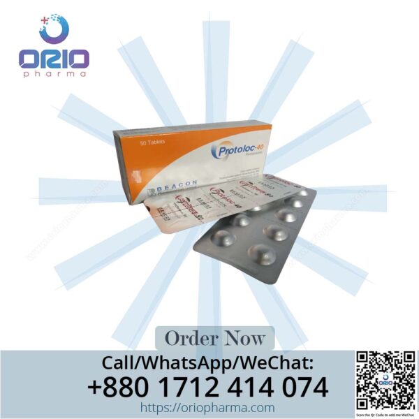 Protoloc 40 mg Pantoprazole Tablets by Beacon Pharmaceuticals for acid reflux and GERD relief Orio Pharma