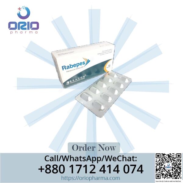 Rabepes 20 mg Rabeprazole Tablets by Beacon Pharmaceuticals for acid reflux and GERD relief Orio Pharma