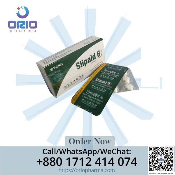 Slipaid 6 mg Doxepin Hydrochloride Tablets by Beacon Pharmaceuticals for insomnia and anxiety relief Orio Pharma