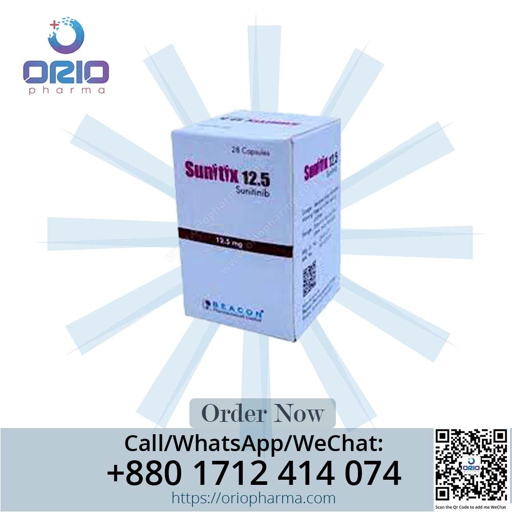 Sunitix 12.5 mg Sunitinib Capsules by Beacon Pharmaceuticals for cancer treatment Orio Pharma